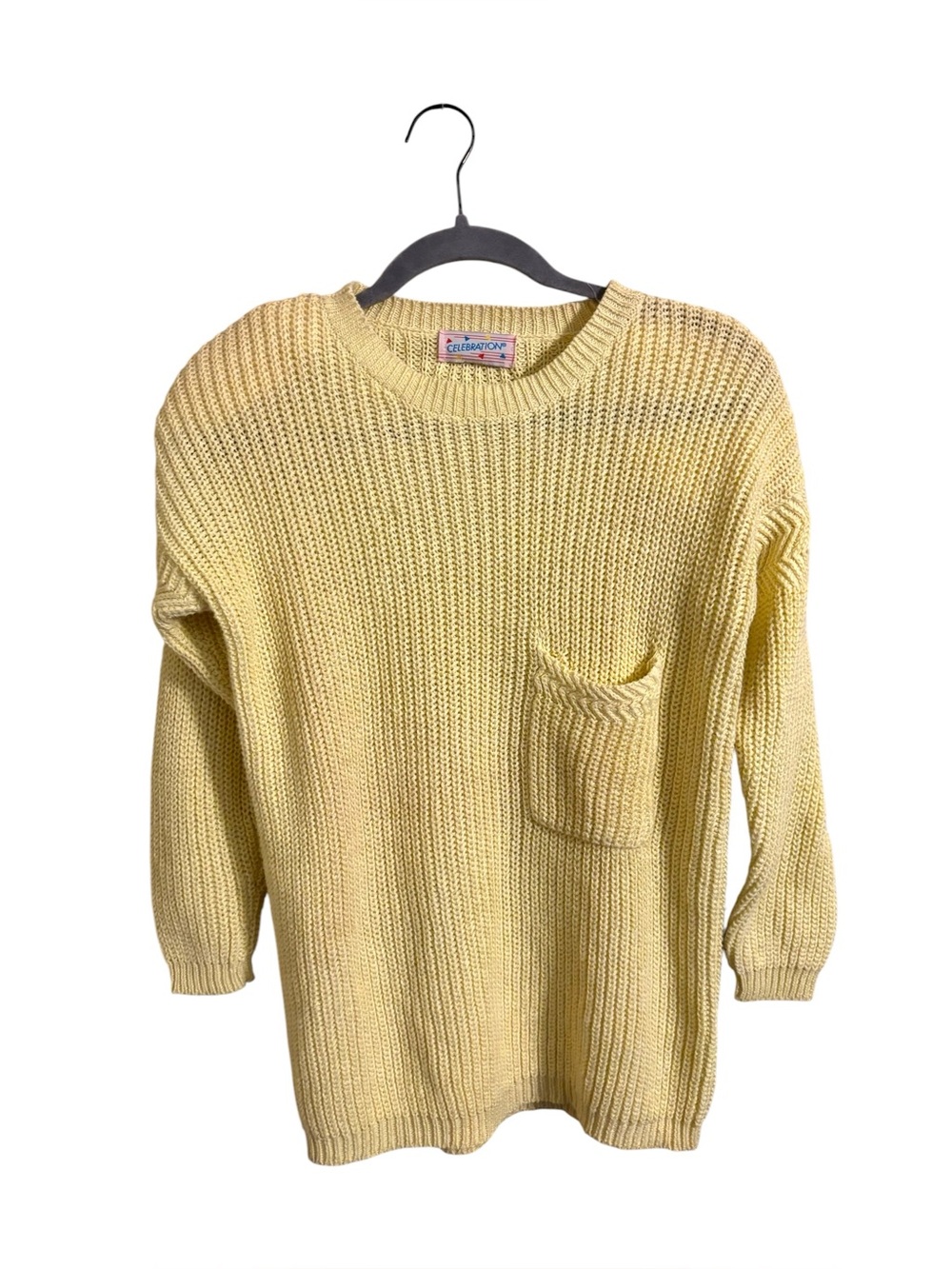 Vintage‎ Celebration Yellow Pocket Sweater Medium